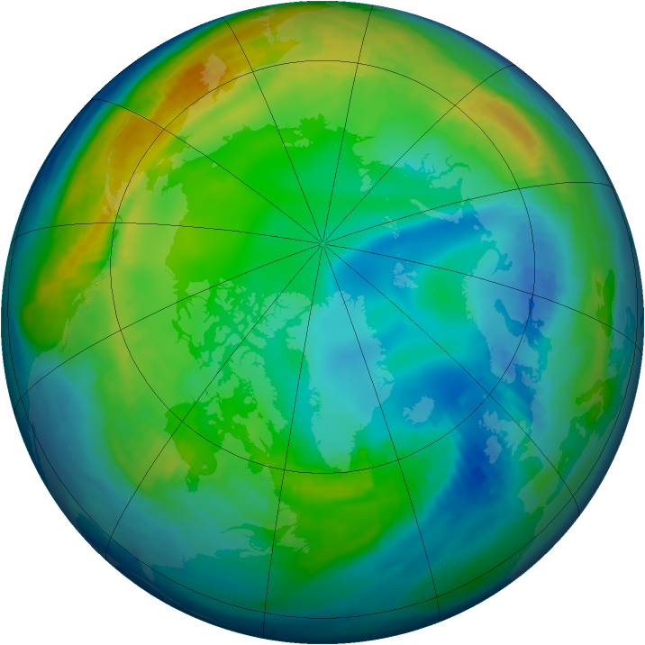 Arctic ozone map for 23 November 1998